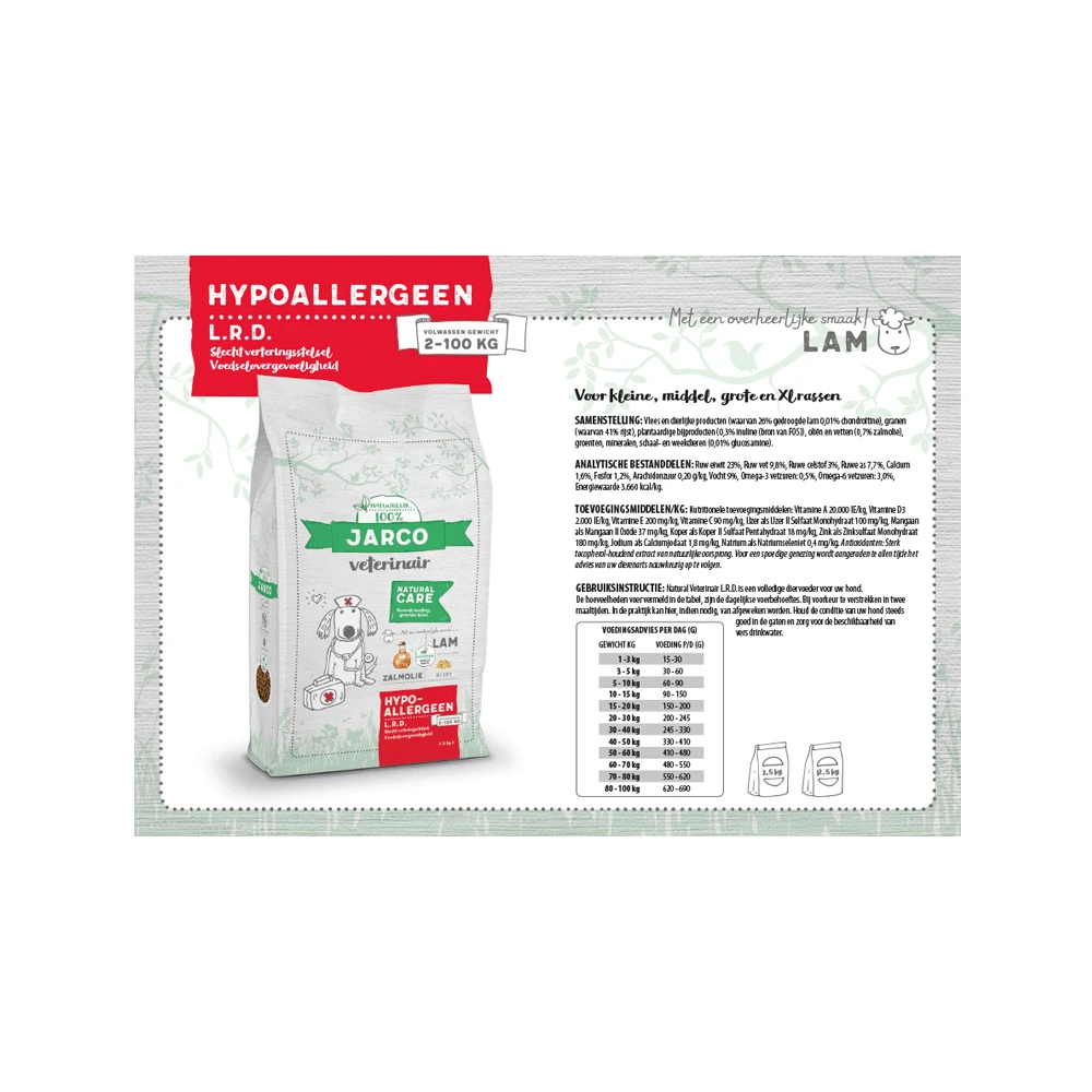 Jarco Veterinair Hypoallergeen L.R.D. - Hondenvoer 4 Jarco Veterinair Hypoallergeen L.R.D. - Hondenvoer - Afbeelding 4