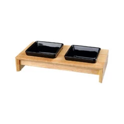 Trixie Voer-Waterbak Set - Keramiek - Hout -Dierenvriend Kortingshuis trixie voer waterbak set keramiek hout 178702 1500 none